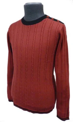 BECKETT Madcap Retro Mod Mens Cable Knit Jumper M -Cheap Outfits For Man Store Beckett Cable Knit Red1 04152.1666958546