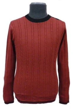 BECKETT Madcap Retro Mod Mens Cable Knit Jumper M -Cheap Outfits For Man Store Beckett Cable Knit Red2 29403.1666958548