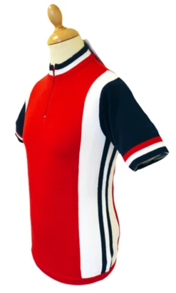 'Hi-Wheel' - Madcap Retro Mod Cycling Top RED/NAVY -Cheap Outfits For Man Store Hi wheel SS Red5 61192.1666957441