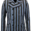 Howl MADCAP Double Breasted Retro Stripe Blazer -Cheap Outfits For Man Store Madcap England Howl Blazer Black Blue 06592.1661338545