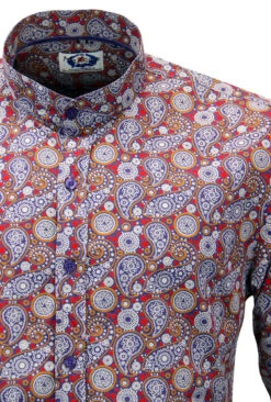 Indra 60s Mod Paisley Grandad Shirt -Cheap Outfits For Man Store Madcap England Indra Shirt2 52258.1661338299