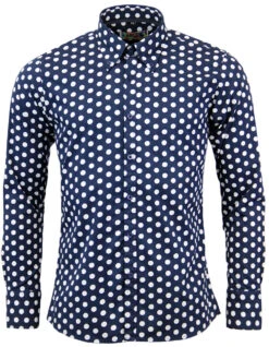 Penny Dot Lane Retro 60s Mod MADCAP Shirt (R/W) -Cheap Outfits For Man Store Madcap England Penny Dot Lane Navy 88636.1661272796 2
