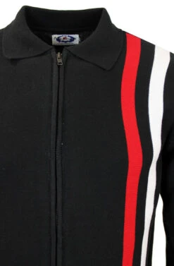 Speedway Mod Stripe Zip Cardigan B
