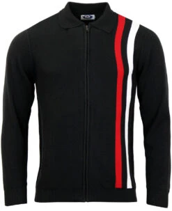 Speedway Mod Stripe Zip Cardigan B -Cheap Outfits For Man Store Madcap England Speedway Black 63668.1661273995 1