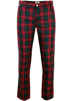 Tartan Trews Retro Mod Trousers BG -Cheap Outfits For Man Store Madcap England Tartan Trew Green 69203.1661273635 1
