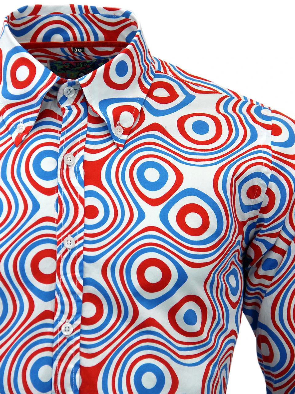Trip Op Art Mod Big Collar Shirt BR 12 Trip Op Art Mod Big Collar Shirt BR - Image 11