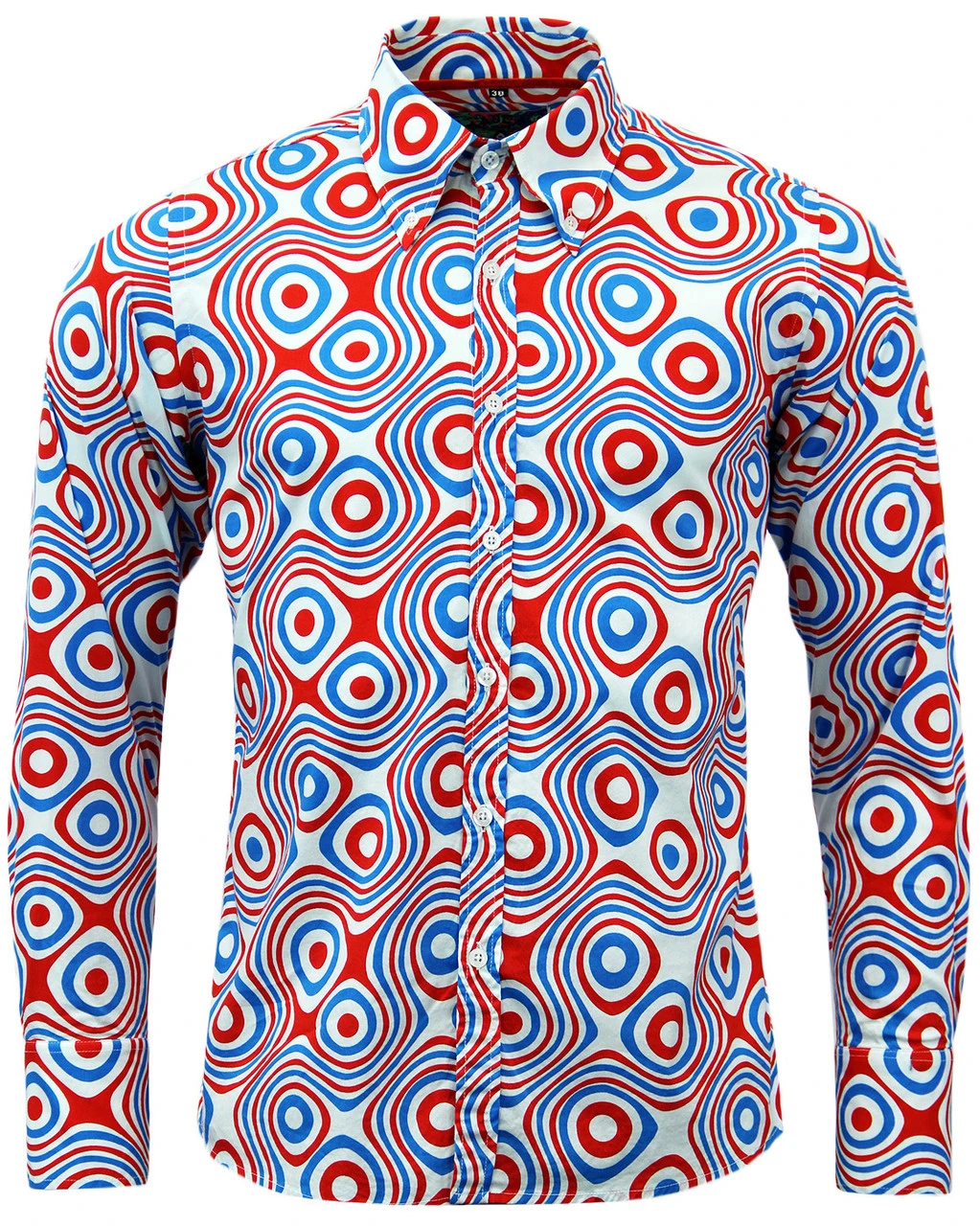 Trip Op Art Mod Big Collar Shirt BR 5 Trip Op Art Mod Big Collar Shirt BR - Image 4