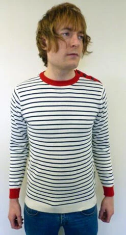 'Breton' MADCAP Mens Retro Mod Stripe Jumper (E) -Cheap Outfits For Man Store Madcap England Breton Jumper E6 11045.1666958098
