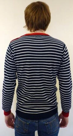'Breton' MADCAP Mens Retro Mod Stripe Jumper (N) -Cheap Outfits For Man Store Madcap England Breton Jumper N1 55051.1666958120