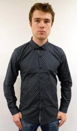 MADCAP 'Clapton' Mens Mod Round Collar Shirt (B) -Cheap Outfits For Man Store Madcap England Mens Mod Shirt B6 97403.1666958143