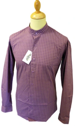 Byrd MADCAP Mens Retro Mod Mandarin Collar Shirt G -Cheap Outfits For Man Store Madcap Mod Mandrin Collar Shirt P4 03551.1666957726