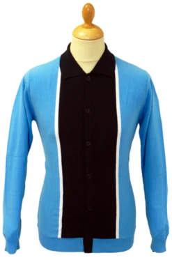 'Marriott' - Madcap Mens Retro Mod Polo Cardigan B -Cheap Outfits For Man Store Marriott Polo Blue7 18866.1666957391