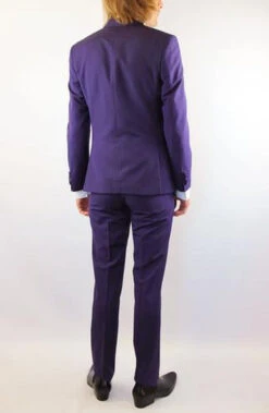 Tailored By Madcap Mod Mohair Suit Jacket (Plum) -Cheap Outfits For Man Store Purple mohair suit back1 68937.1664291250