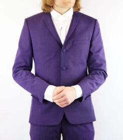 Tailored By Madcap Mod Mohair Suit Jacket (Plum) -Cheap Outfits For Man Store Purple mohair suit front blazer1 69457.1664291246