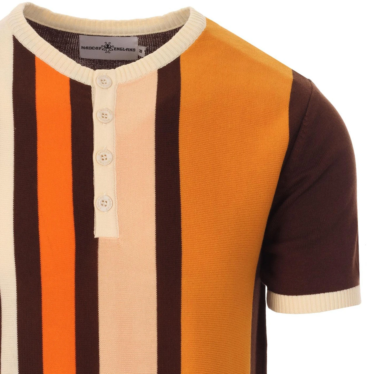 Zen Mod Stripe Knit Grandad Top (A) 5 Zen Mod Stripe Knit Grandad Top (A) - Image 3