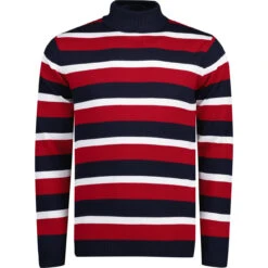 Ashcroft MADCAP Retro 60s Roll Neck Jumper In Blue -Cheap Outfits For Man Store madcap ashcroft roll neck red front 61982.1661259908