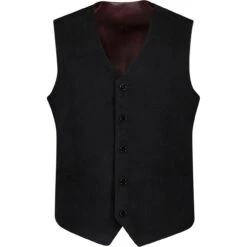 Manero Retro 70s Cord Waistcoat (R) -Cheap Outfits For Man Store madcap cord waistcoat black front 75201.1661260465 1