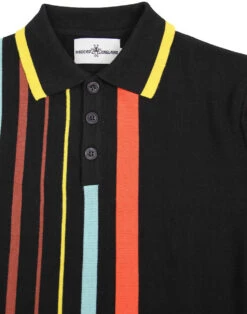Bauhaus Mod Stripe Knit Polo BLACK -Cheap Outfits For Man Store madcap england bauhaus stripe polo black 3 14446.1661267911 1
