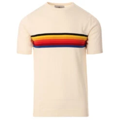 Britpop Rainbow Stripe Knit Tee (B) -Cheap Outfits For Man Store madcap england britpop stripe knit tee ecru 3 13263.1661262471 1