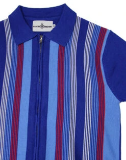 Capitol Mod Zip Through Stripe Polo -Cheap Outfits For Man Store madcap england capitol zip polo surf blue 1 89563.1661268379