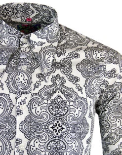 Capo 60s Paisley Spear Collar Shirt 12 Capo 60s Paisley Spear Collar Shirt -Cheap Outfits For Man Store madcap england capo paisley shirt white 5 56517.1661270887