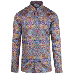 Capo Mod Paisley Spear Collar Shirt -Cheap Outfits For Man Store madcap england capo psychedelic paisley spear collar shirt 4 19701.1661266040