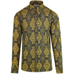 Capo Navy 60s Spear Collar Shirt -Cheap Outfits For Man Store madcap england capo spear collar paisley shirt navy 4 56287.1661266054