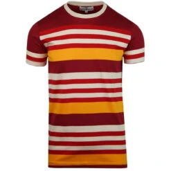 Cosmo Retro 1970s Stripe T-shirt -Cheap Outfits For Man Store madcap england cosmo retro stripe tee russet 1 37692.1661266424 1