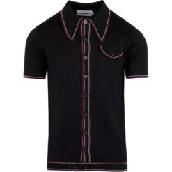 Crawdaddy Micro Dash Knit Polo B -Cheap Outfits For Man Store madcap england crawdaddy polo black 01 80650.1661274024 6