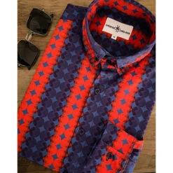 Diamond Dots Mod High Collar Shirt -Cheap Outfits For Man Store madcap england diamond dots shirt 95587.1661263166