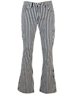 'Duke' - Retro 60s/70s Striped Flares By MADCAP BW -Cheap Outfits For Man Store madcap england duke flares blackwhite3 94541.1666957879