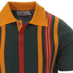 Farlowe Mod Stripe Knit Polo Top GO -Cheap Outfits For Man Store madcap england farlowe knitted polo green 2 80352.1661261214 1