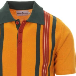 Farlowe Mod Stripe Knit Polo Top PP -Cheap Outfits For Man Store madcap england farlowe knitted polo harvest gold 2 63418.1661261197 3