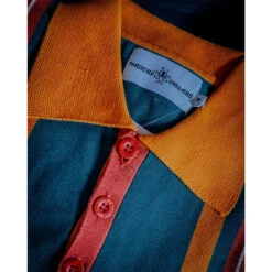 Farlowe Mod Stripe Knit Polo Top -Cheap Outfits For Man Store madcap england farlowe polo pine2 40040.1661261216 2