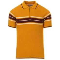 Fireball Mod Rib Zip Neck Polo (GG) 13 Fireball Mod Rib Zip Neck Polo (GG) -Cheap Outfits For Man Store madcap england fireball ribbed stripe polo gold 1 25761.1661264734 1