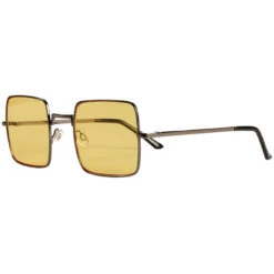 Harrison 60s Square Sunglasses - Silver Frame With Yellow Lenses -Cheap Outfits For Man Store madcap england harrison square frame sunglasses yellow 4 61704.1661264830