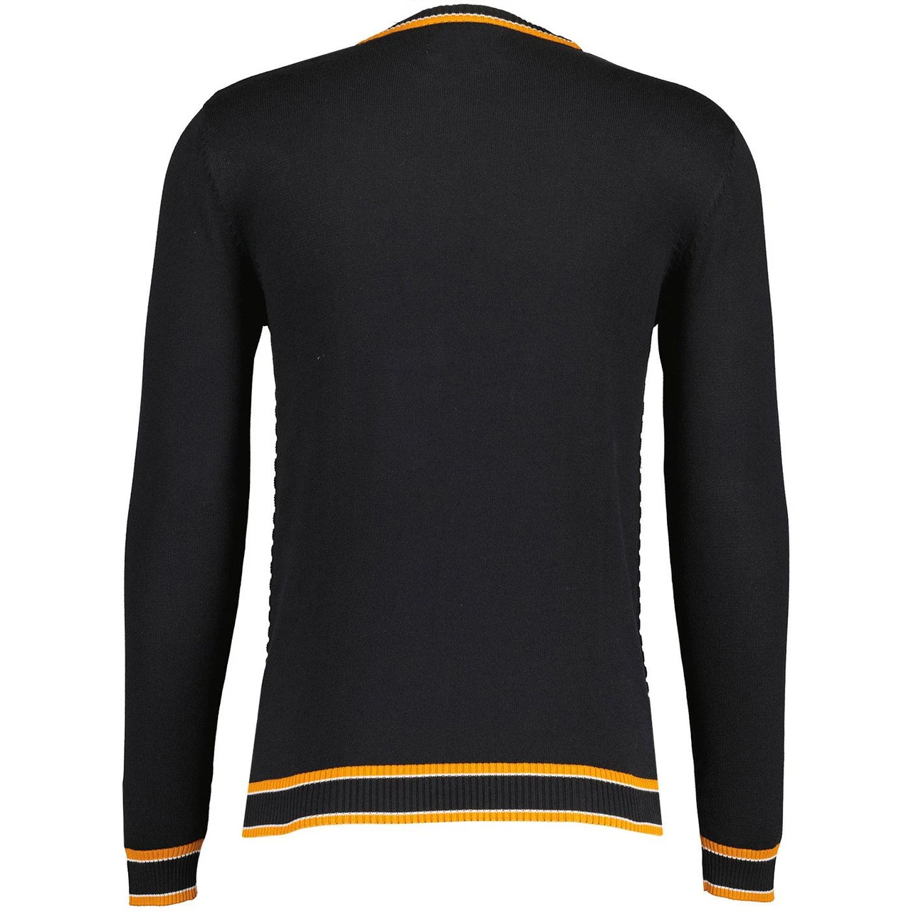 Hawkins Mod Jacquard Dash Front Jumper In Black 3 Hawkins Mod Jacquard Dash Front Jumper In Black