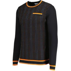 Hawkins Mod Jacquard Dash Front Jumper In Black 22 Hawkins Mod Jacquard Dash Front Jumper In Black -Cheap Outfits For Man Store madcap england hawkins jacquard dash jumper black 2 05837.1695997619