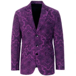 Purple Paisley Rave 60s Cord Blazer -Cheap Outfits For Man Store madcap england hendrix paisley blazer grape 4 39646.1661263930
