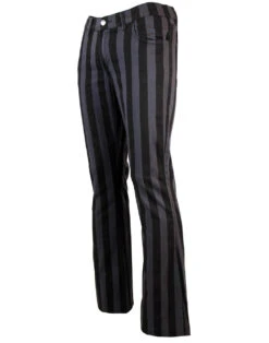 Holy Roller - Retro 60s Striped 70s Indie Flares B -Cheap Outfits For Man Store madcap england holy roller blackgrey2 55756.1664879845