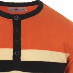 Hoople Stripe Knit Grandad Top -Cheap Outfits For Man Store madcap england hoople stripe knit grandad top fondue fudge 3 72403.1661263026