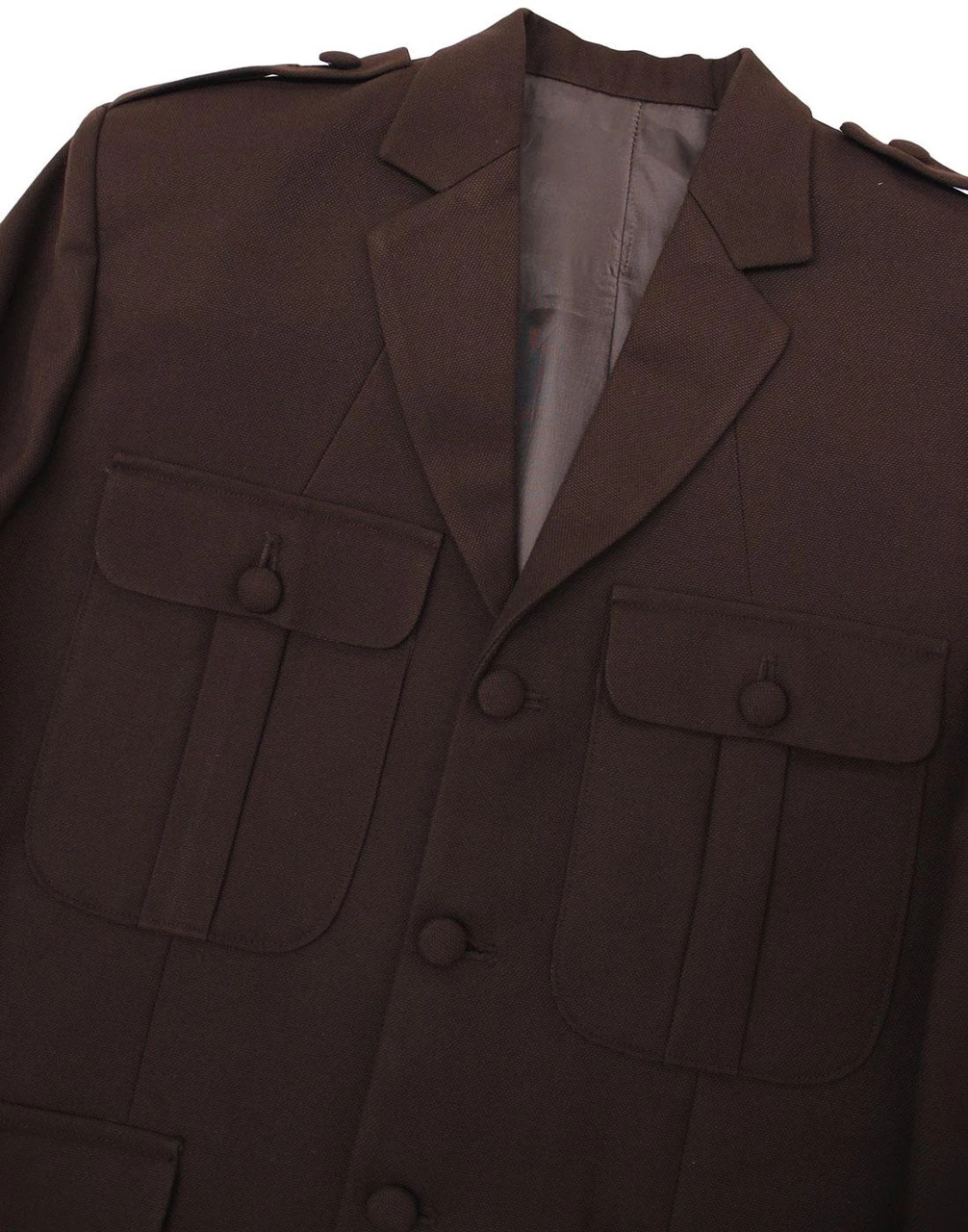 60s Mod Hopsack Safari Jacket BROWN 5 60s Mod Hopsack Safari Jacket BROWN - Image 3