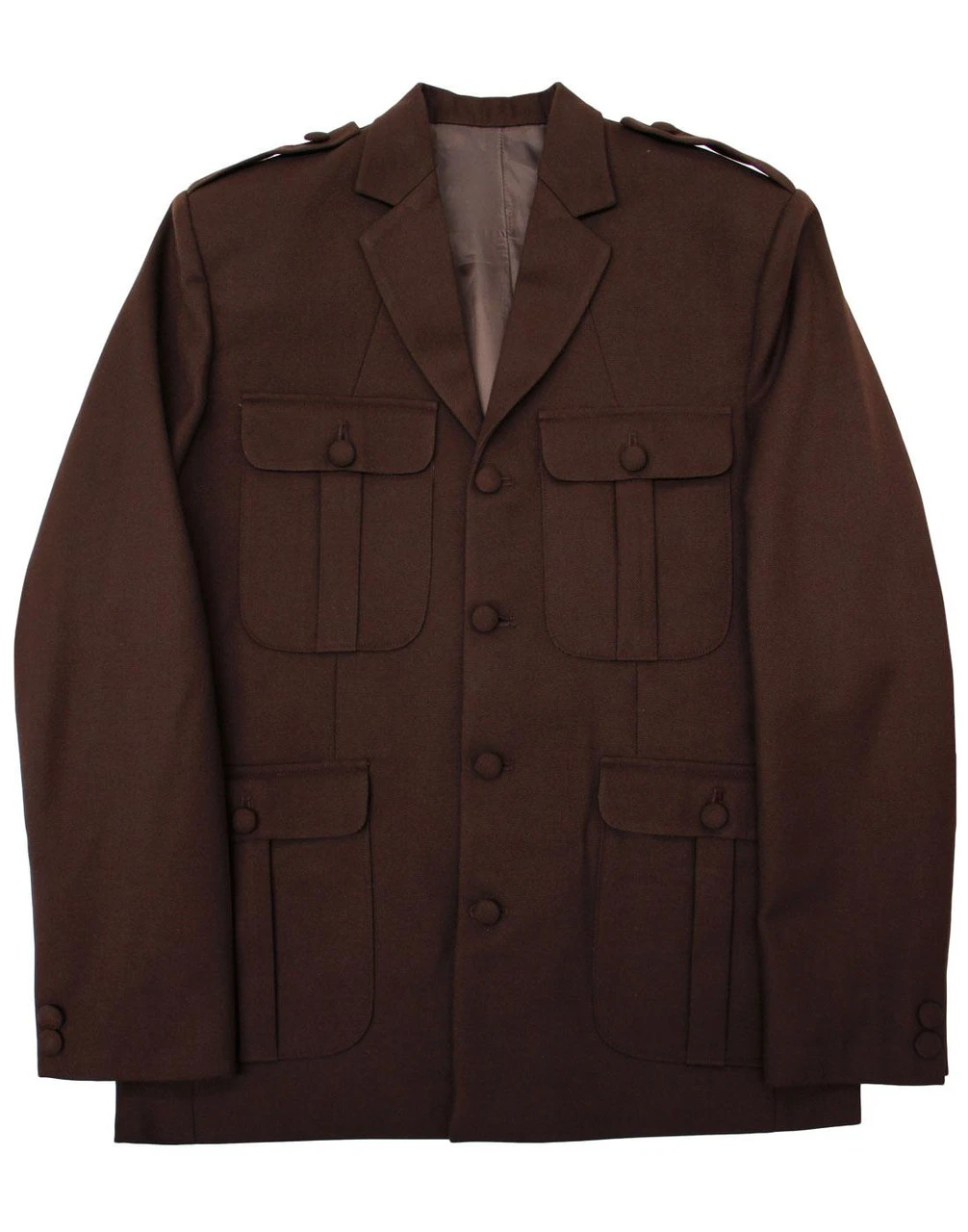 60s Mod Hopsack Safari Jacket BROWN 7 60s Mod Hopsack Safari Jacket BROWN - Image 5