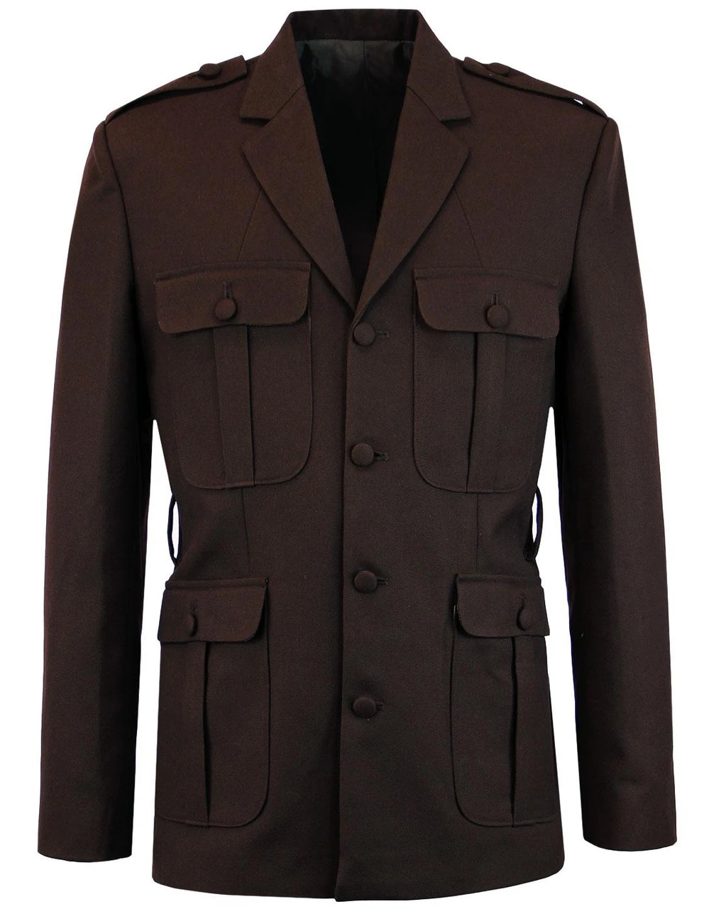 60s Mod Hopsack Safari Jacket BROWN 12 60s Mod Hopsack Safari Jacket BROWN - Image 10