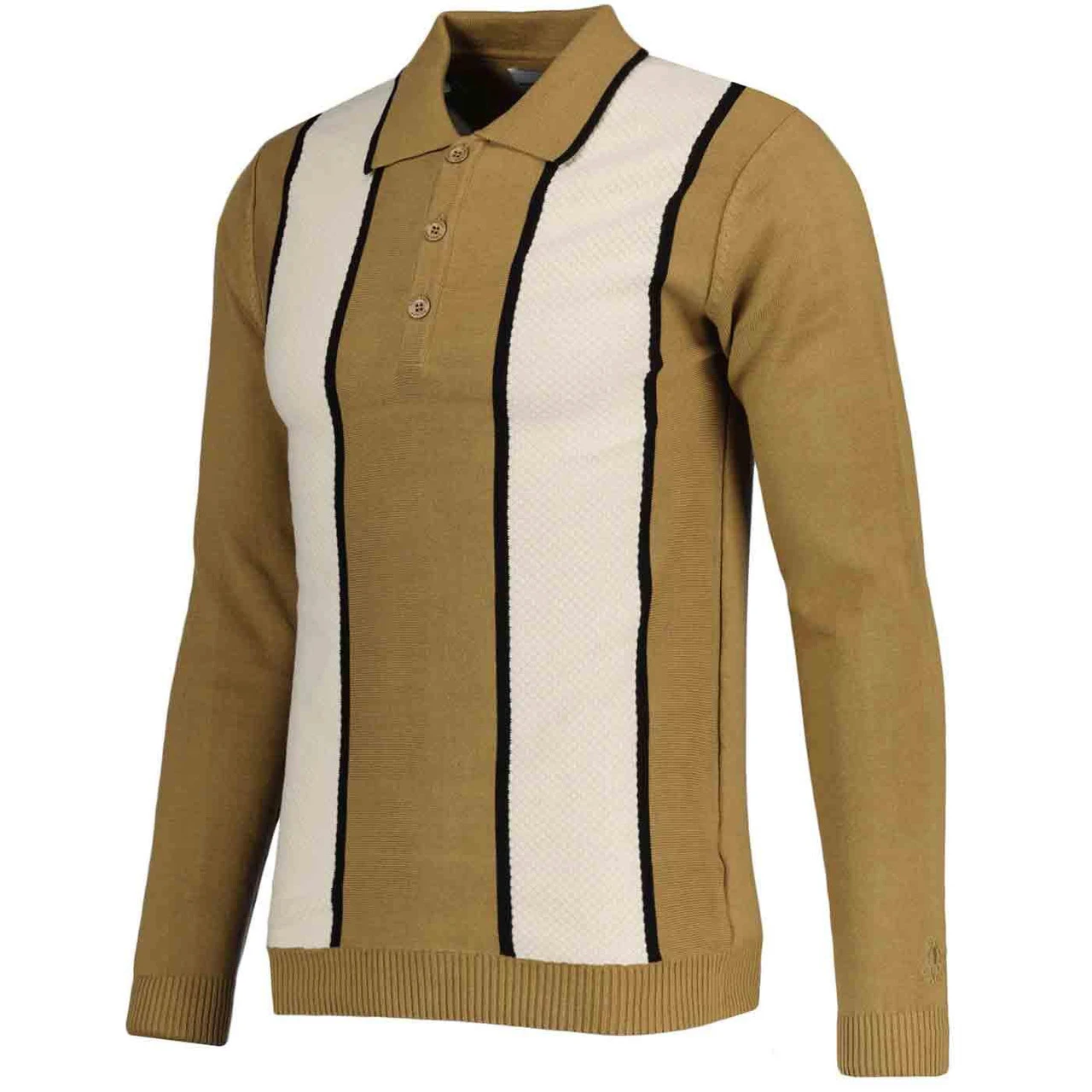 Junot Mod Waffle Stripe Knit Polo F 6 Junot Mod Waffle Stripe Knit Polo F - Image 4