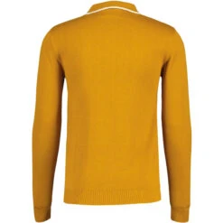 Junot Mod Waffle Stripe Panel Knit Polo Buckthorne -Cheap Outfits For Man Store madcap england junot textured stripe knitted polo top buckthorne 1 37598.1697534836