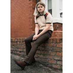 Logan Bootcut Hopsack Trousers (Br) -Cheap Outfits For Man Store madcap england logan bootcut brown2 67713.1661261712