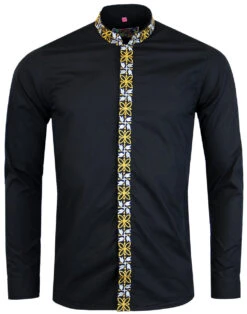 Avory 60s Mandarin Collar Shirt (W) -Cheap Outfits For Man Store madcap england mandarin shirt black 5 98268.1661270604 1