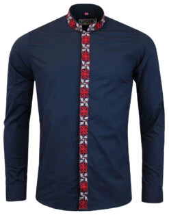 Avory 60s Mandarin Collar Shirt (B) -Cheap Outfits For Man Store madcap england mandarin shirt navy 5 11359.1661270619