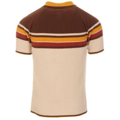 Meteor Mod Rib Zip Neck Polo BIRCH -Cheap Outfits For Man Store madcap england meteor ribbed stripe panel polo 1 41396.1661264749